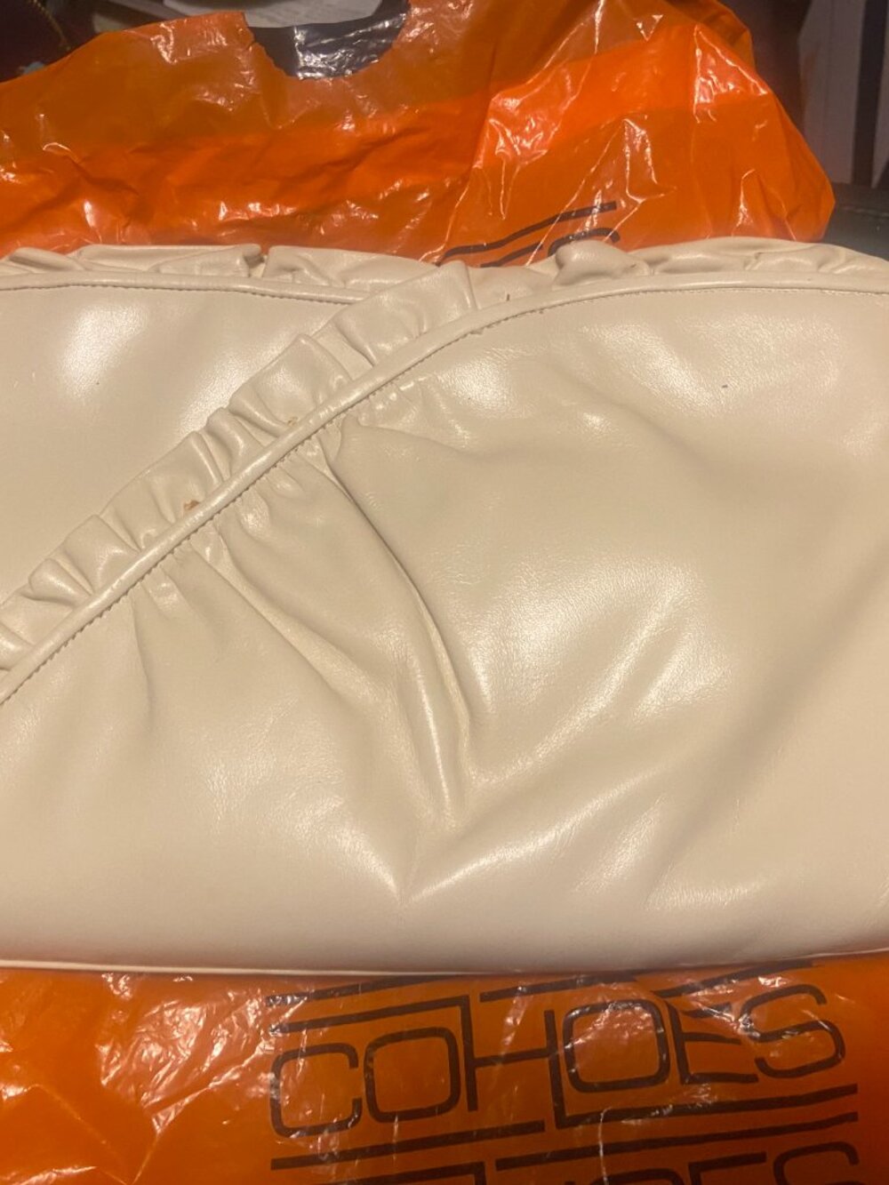 Vintage MM Morris Moskowitz cream leather handbag